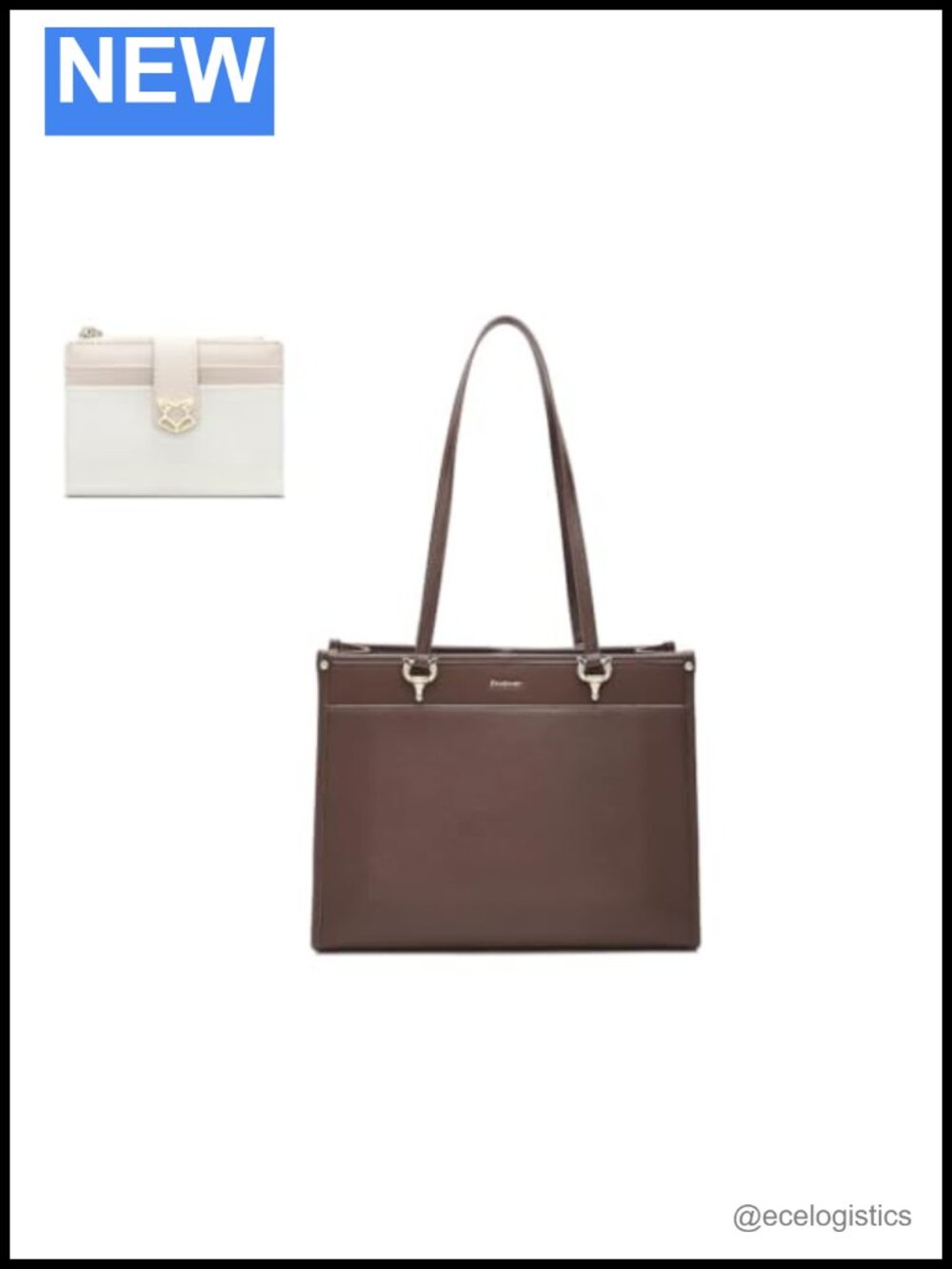 Genuine Leather Tote Bag for Women with Small Wallet